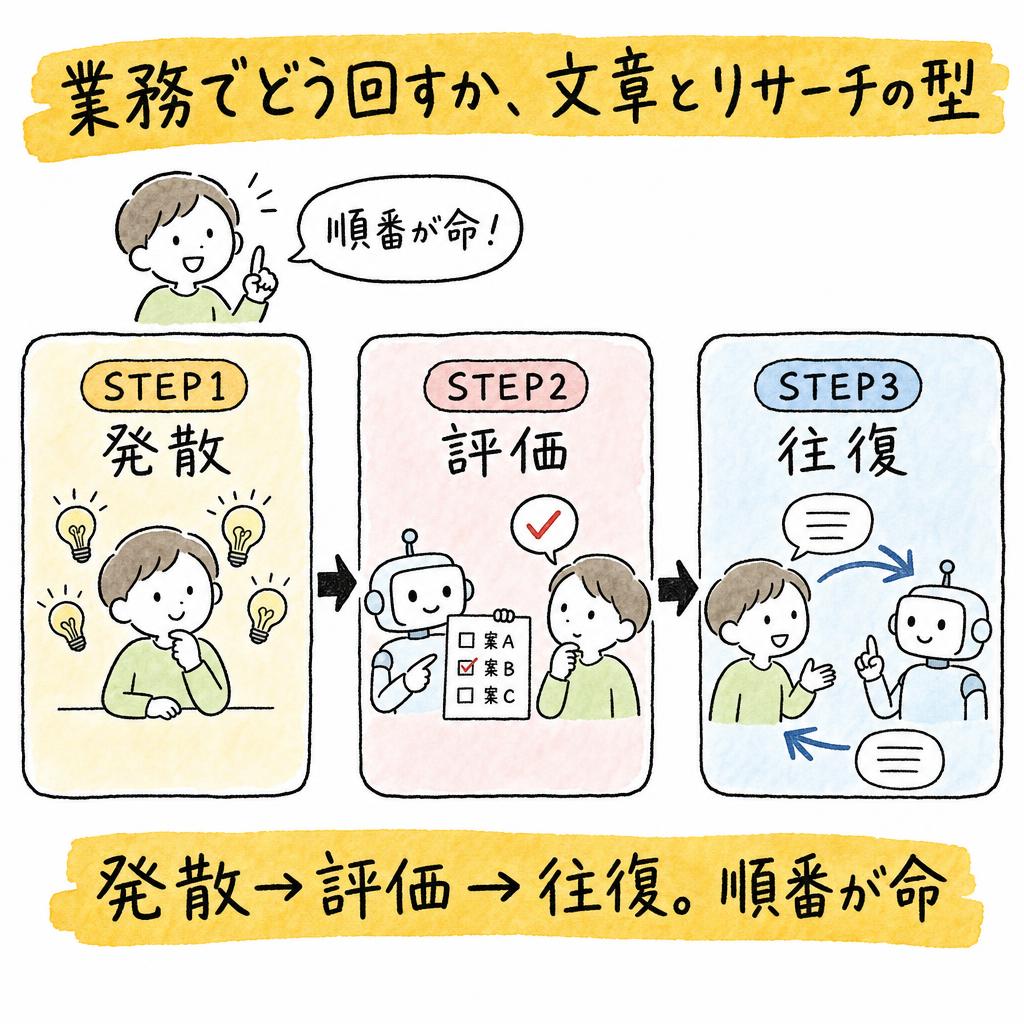 業務でどう回すか、文章作成とリサーチの型