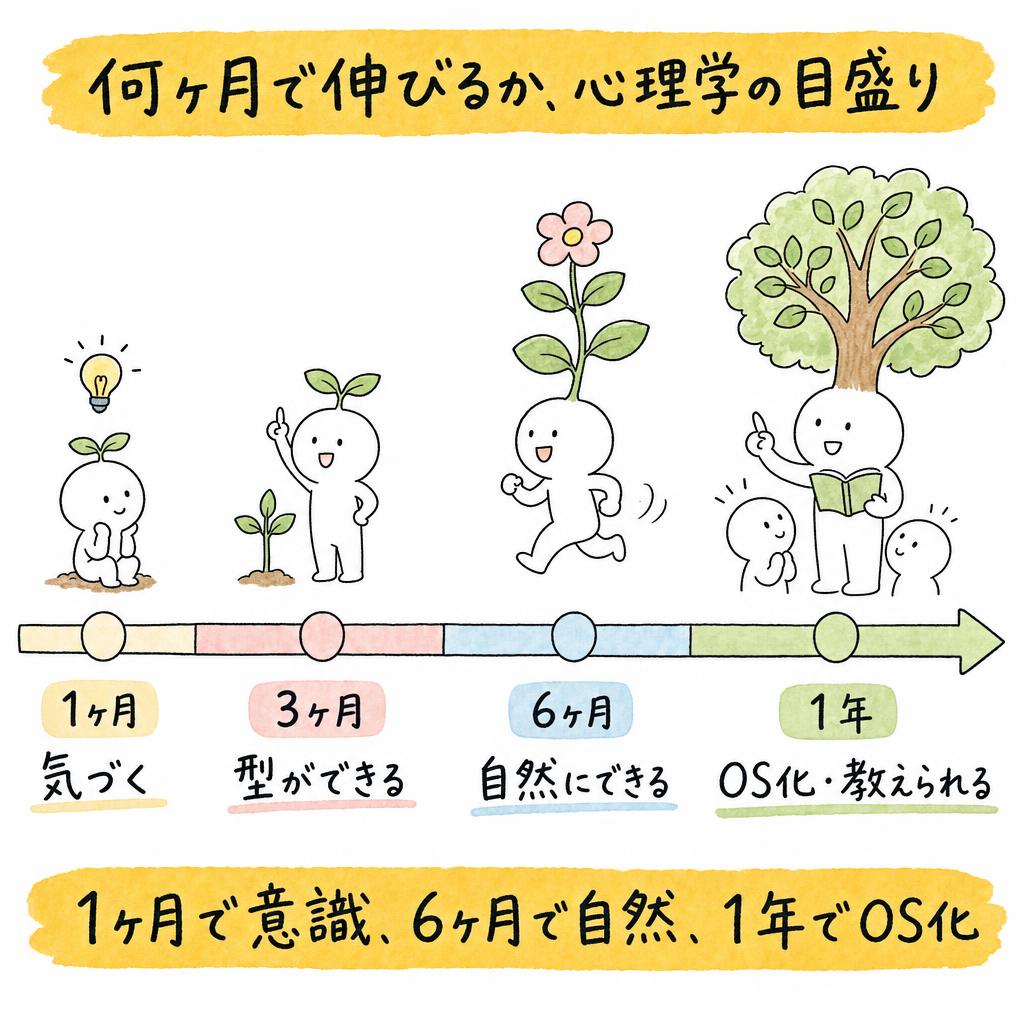 何ヶ月で伸びるか、心理学の目盛り